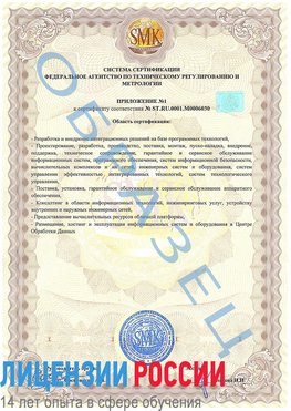 Образец сертификата соответствия (приложение) Бабаево Сертификат ISO 27001