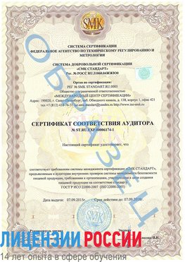 Образец сертификата соответствия аудитора №ST.RU.EXP.00006174-1 Бабаево Сертификат ISO 22000