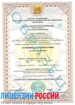 Образец сертификата соответствия Бабаево Сертификат OHSAS 18001