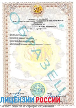 Образец сертификата соответствия (приложение) Бабаево Сертификат ISO 14001